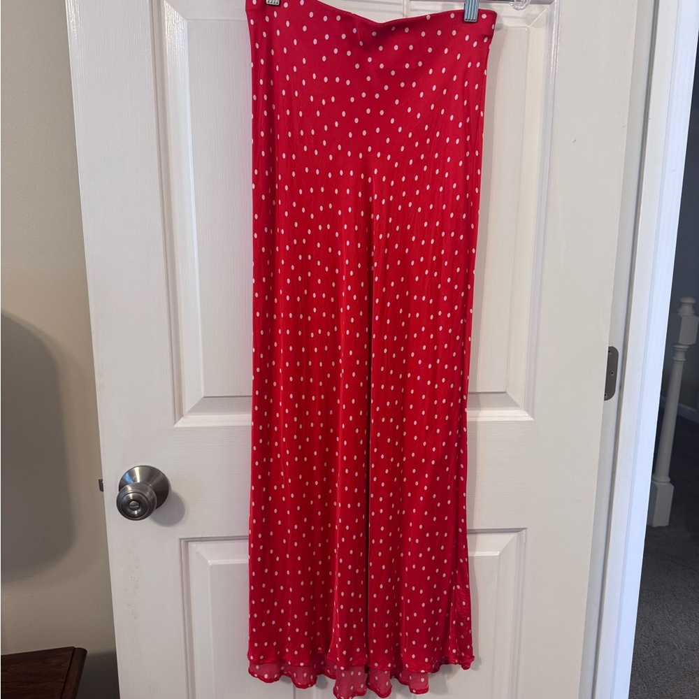 Maeve Orange Polka Dot Maxi Skirt